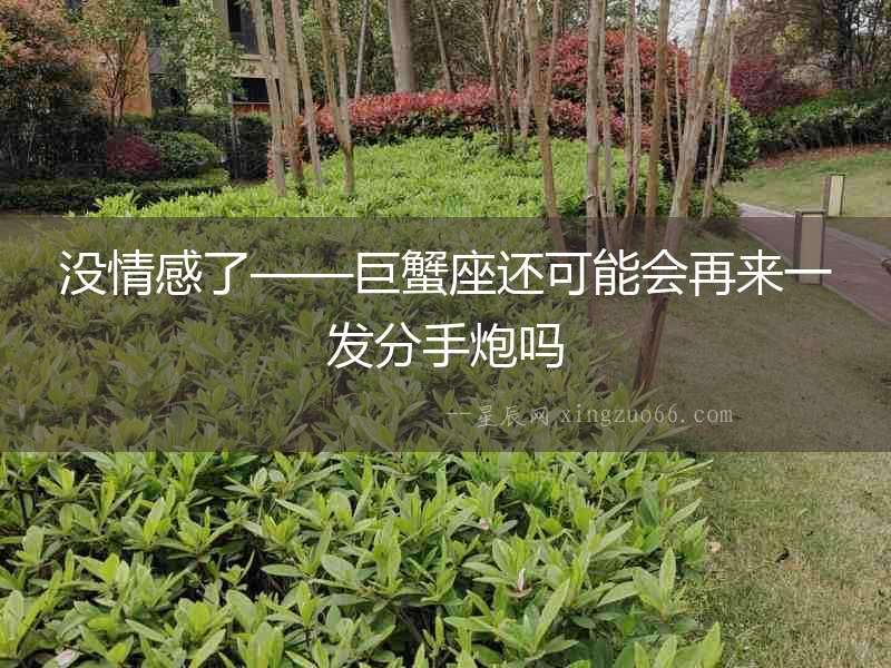 沒(méi)情感了——巨蟹座還可能會(huì)再來(lái)一發(fā)分手炮嗎