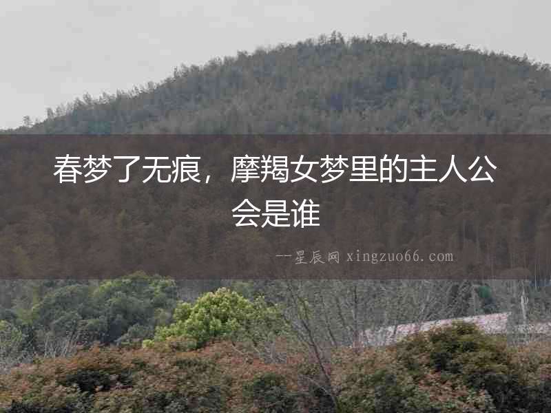 春夢了無痕，摩羯女夢里的主人公會是誰