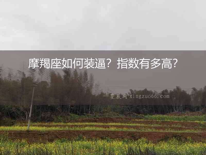 摩羯座如何裝逼？指數(shù)有多高？