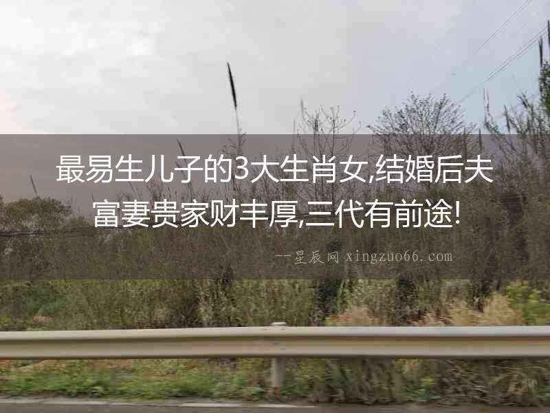 最易生兒子的3大生肖女,結(jié)婚后夫富妻貴家財(cái)豐厚,三代有前途!