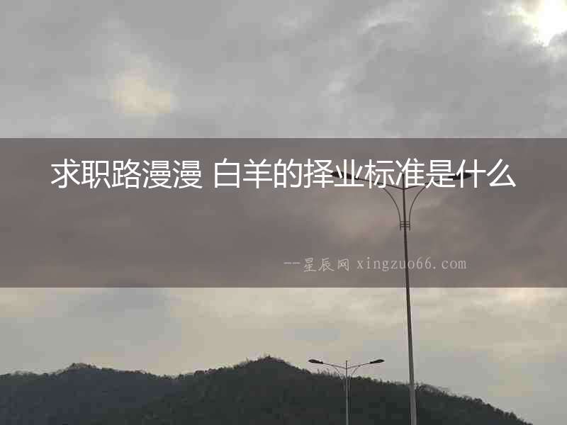 求職路漫漫 白羊的擇業(yè)標(biāo)準(zhǔn)是什么