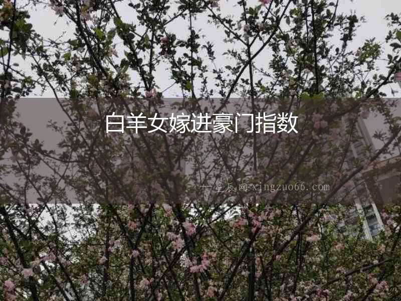白羊女嫁進(jìn)豪門(mén)指數(shù)