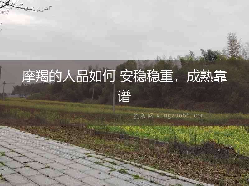 摩羯的人品如何 安穩穩重，成熟靠譜