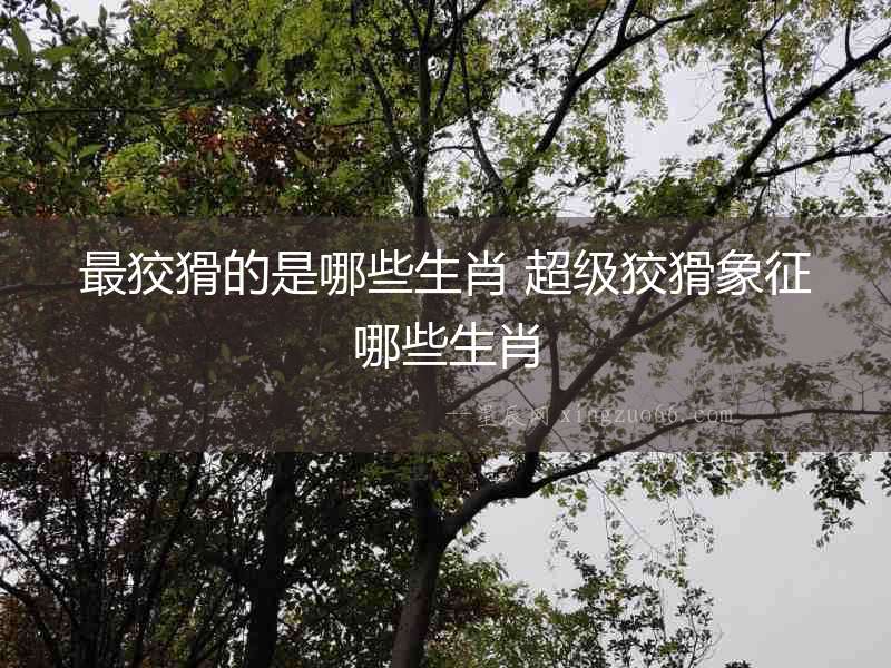 最狡猾的是哪些生肖 超級狡猾象征哪些生肖