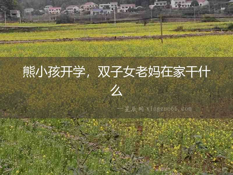 熊小孩開學，雙子女老媽在家干什么