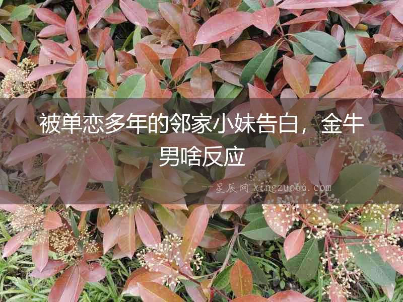 被單戀多年的鄰家小妹告白，金牛男啥反應(yīng)