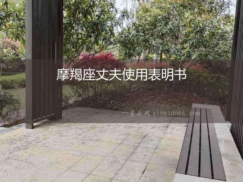 摩羯座丈夫使用表明書