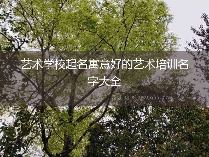 藝術(shù)學(xué)校起名寓意好的藝術(shù)培訓(xùn)名字大全