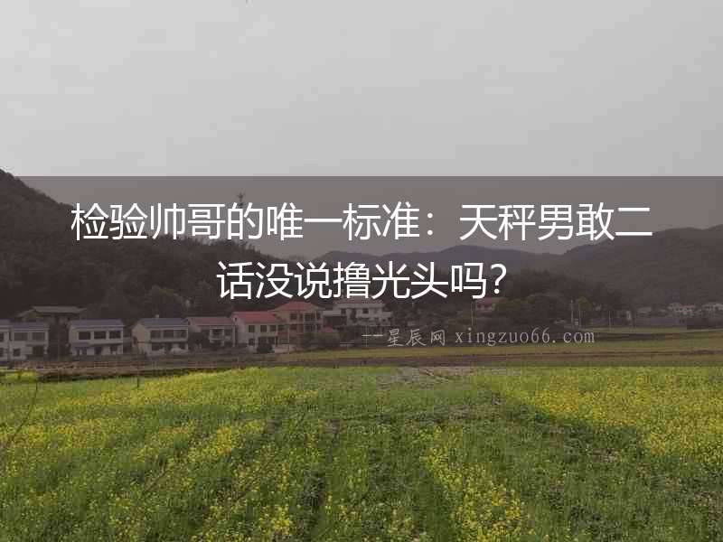 檢驗帥哥的唯一標準：天秤男敢二話沒說擼光頭嗎？
