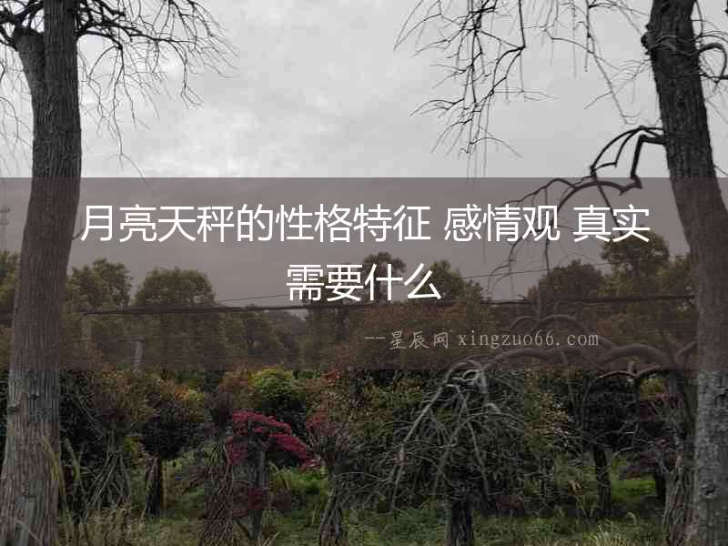 月亮天秤的性格特征 感情觀 真實需要什么
