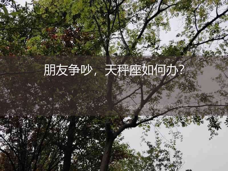 朋友爭吵，天秤座如何辦？