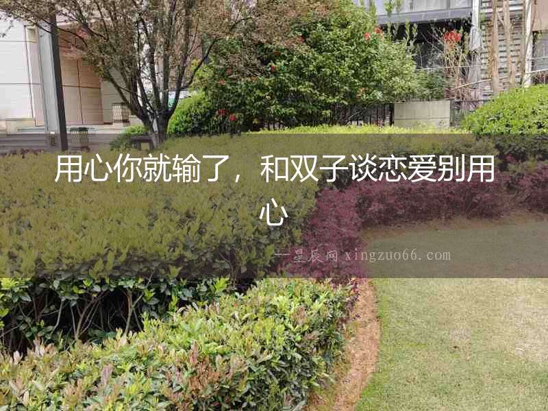用心你就輸了，和雙子談戀愛別用心