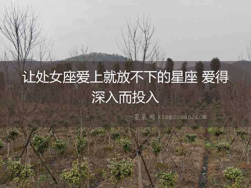 讓處女座愛上就放不下的星座 愛得深入而投入