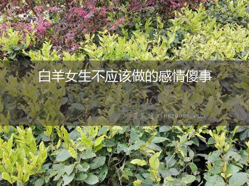白羊女生不應(yīng)該做的感情傻事