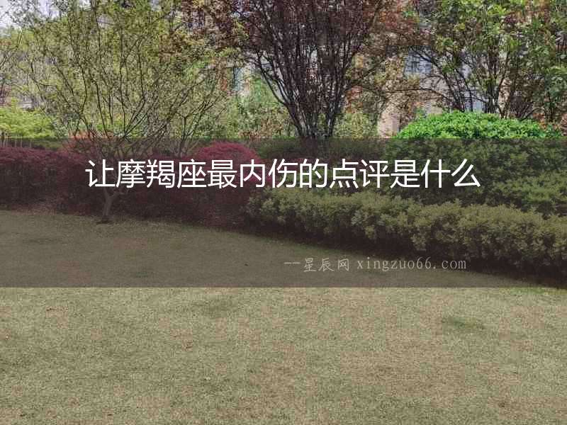 讓摩羯座最內傷的點評是什么