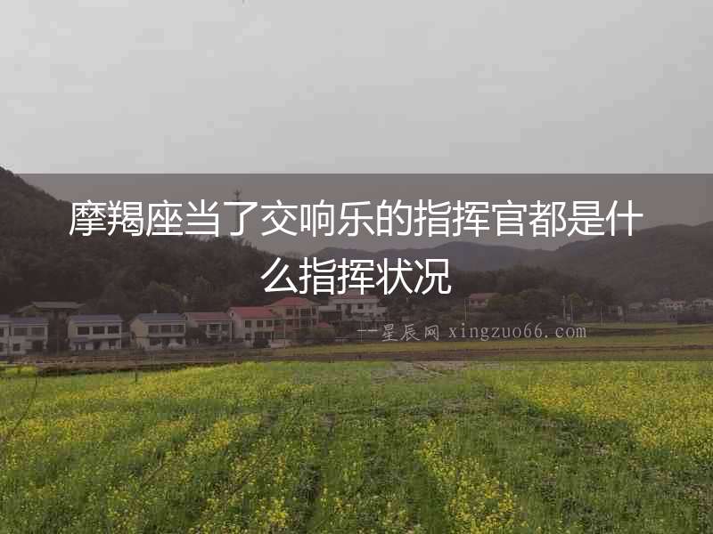 摩羯座當(dāng)了交響樂(lè)的指揮官都是什么指揮狀況