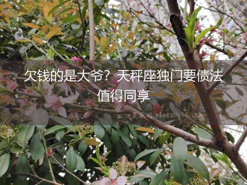 欠錢的是大爺？天秤座獨門要債法值得同享