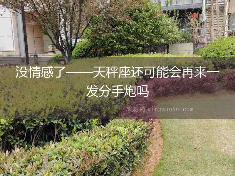 沒情感了——天秤座還可能會再來一發(fā)分手炮嗎