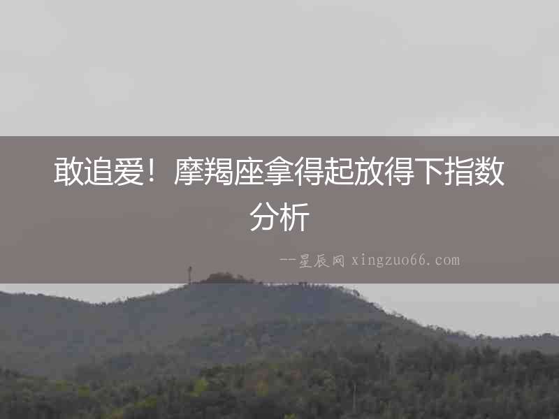 敢追愛！摩羯座拿得起放得下指數(shù)分析