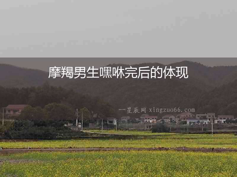 摩羯男生嘿咻完后的體現