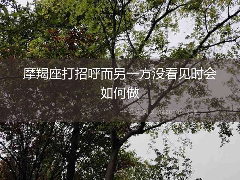 摩羯座打招呼而另一方沒看見時會如何做