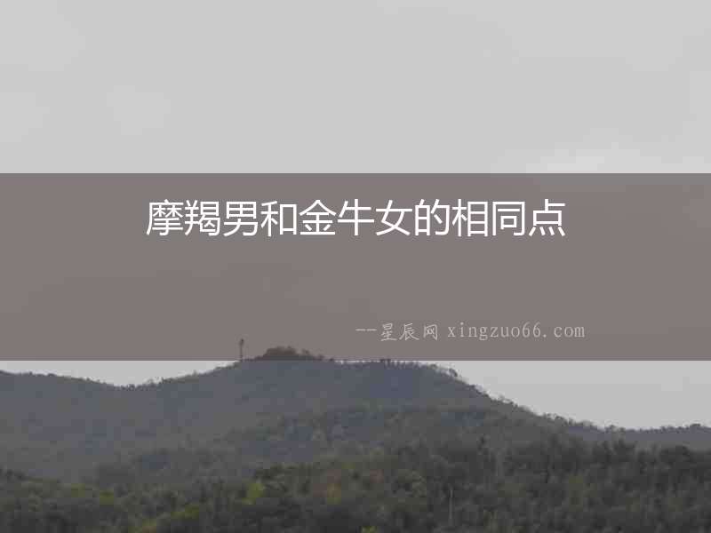 摩羯男和金牛女的相同點