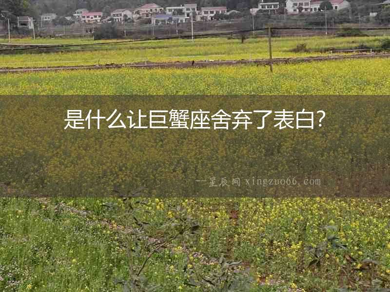 是什么讓巨蟹座舍棄了表白？