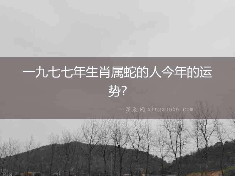 一九七七年生肖屬蛇的人今年的運勢？