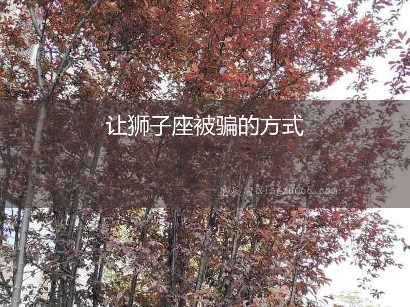 讓獅子座被騙的方式