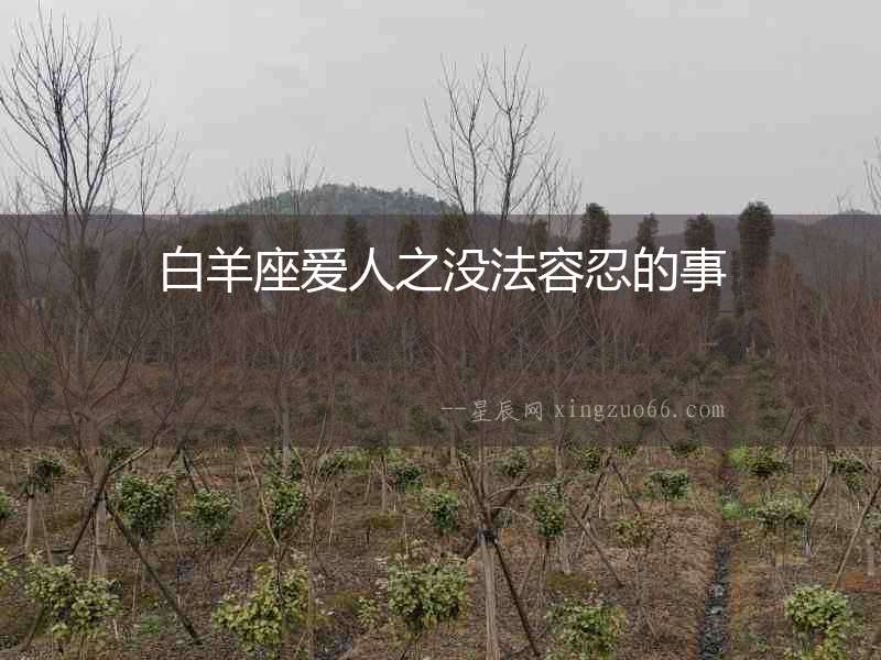 白羊座愛人之沒法容忍的事