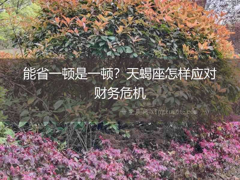 能省一頓是一頓？天蝎座怎樣應(yīng)對(duì)財(cái)務(wù)危機(jī)