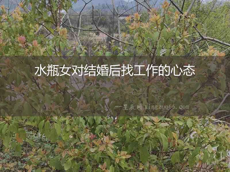 水瓶女對(duì)結(jié)婚后找工作的心態(tài)