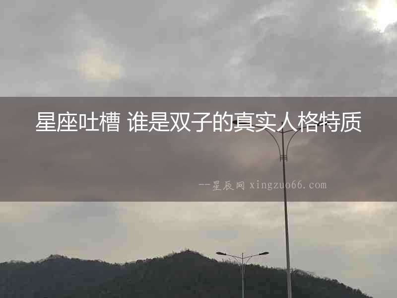 星座吐槽 誰是雙子的真實人格特質