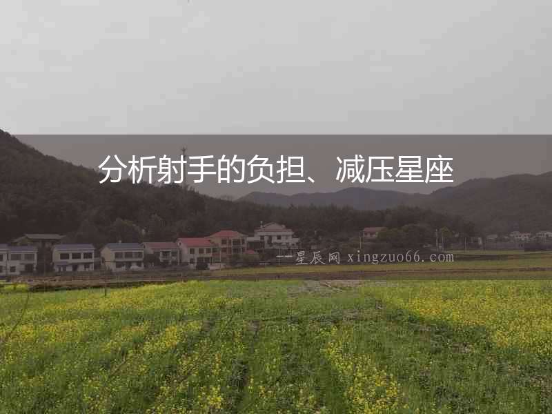 分析射手的負(fù)擔(dān)、減壓星座