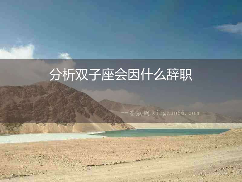 分析雙子座會(huì)因什么辭職
