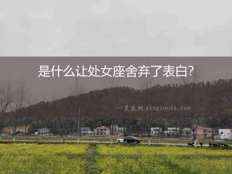 是什么讓處女座舍棄了表白？