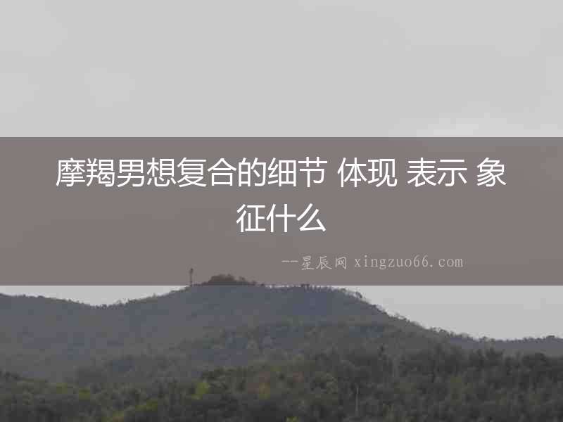 摩羯男想復合的細節 體現 表示 象征什么