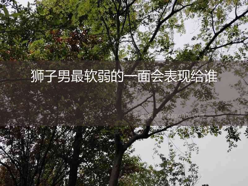 獅子男最軟弱的一面會表現給誰