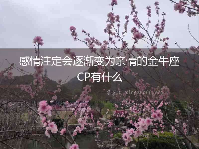 感情注定會逐漸變為親情的金牛座CP有什么