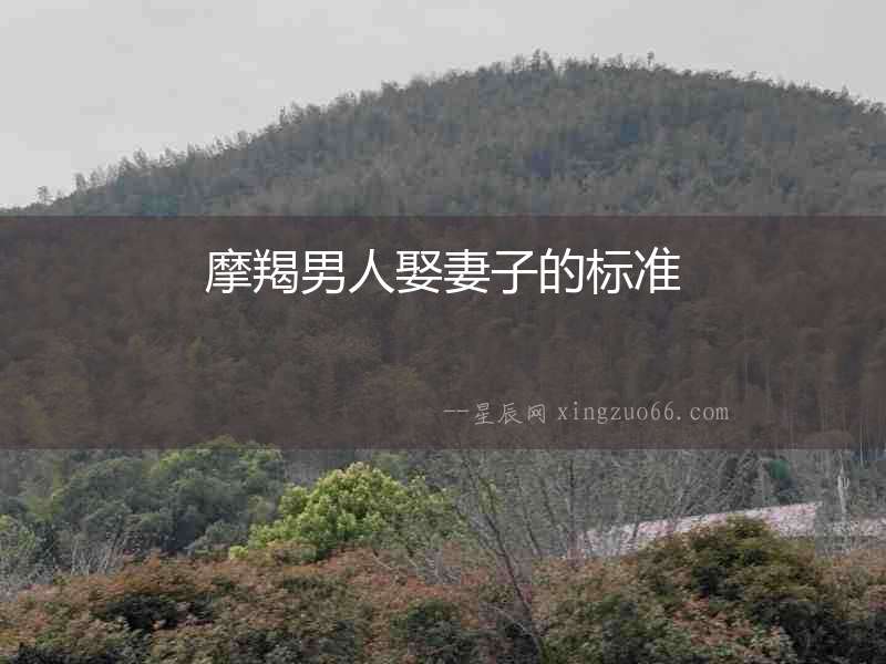 摩羯男人娶妻子的標(biāo)準(zhǔn)