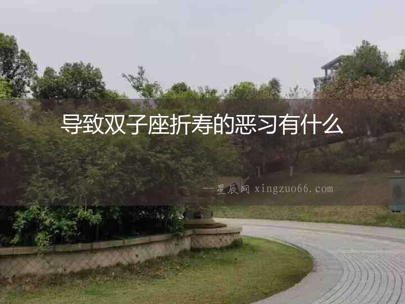 導致雙子座折壽的惡習有什么