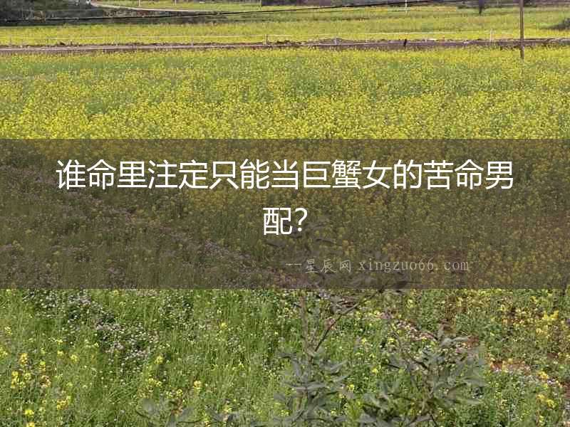 誰命里注定只能當巨蟹女的苦命男配？