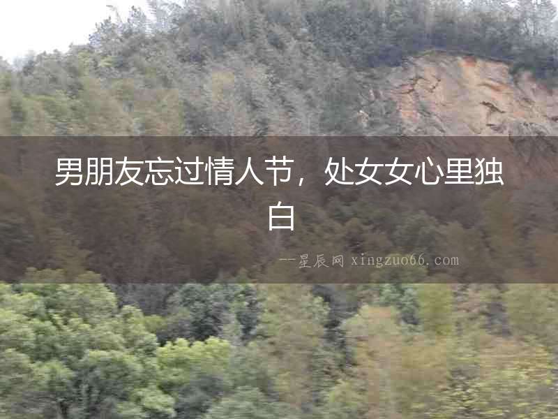 男朋友忘過情人節，處女女心里獨白