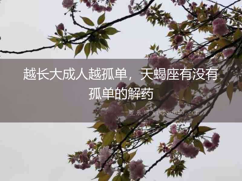 越長(zhǎng)大成人越孤單，天蝎座有沒(méi)有孤單的解藥