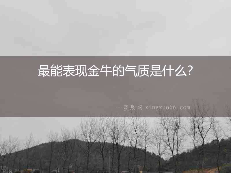 最能表現金牛的氣質是什么？