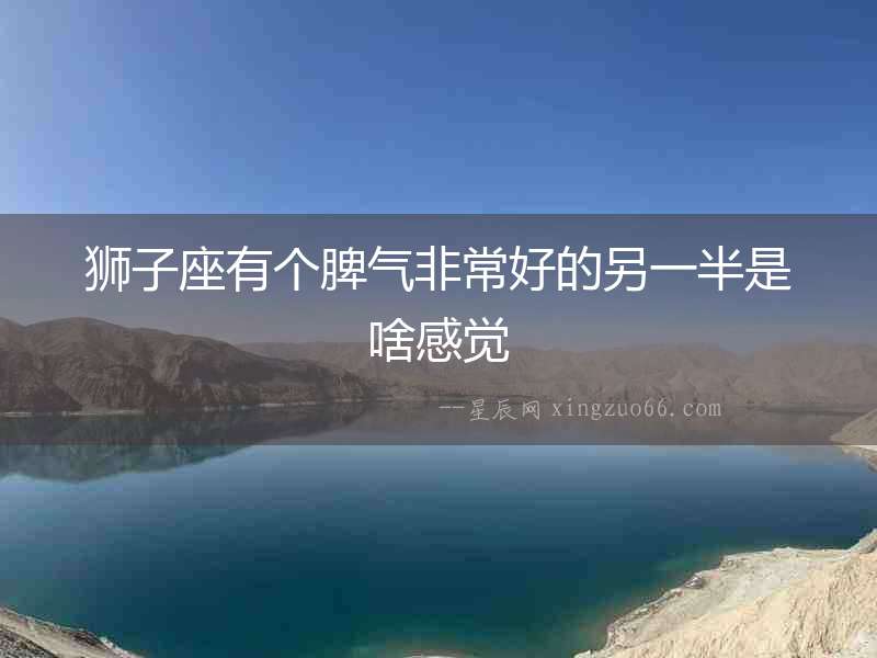 獅子座有個脾氣非常好的另一半是啥感覺
