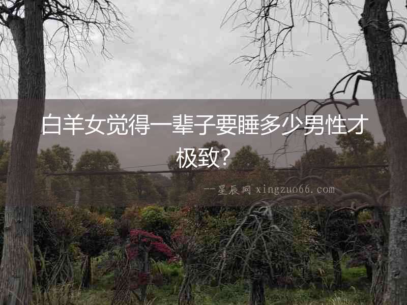 白羊女覺得一輩子要睡多少男性才極致？