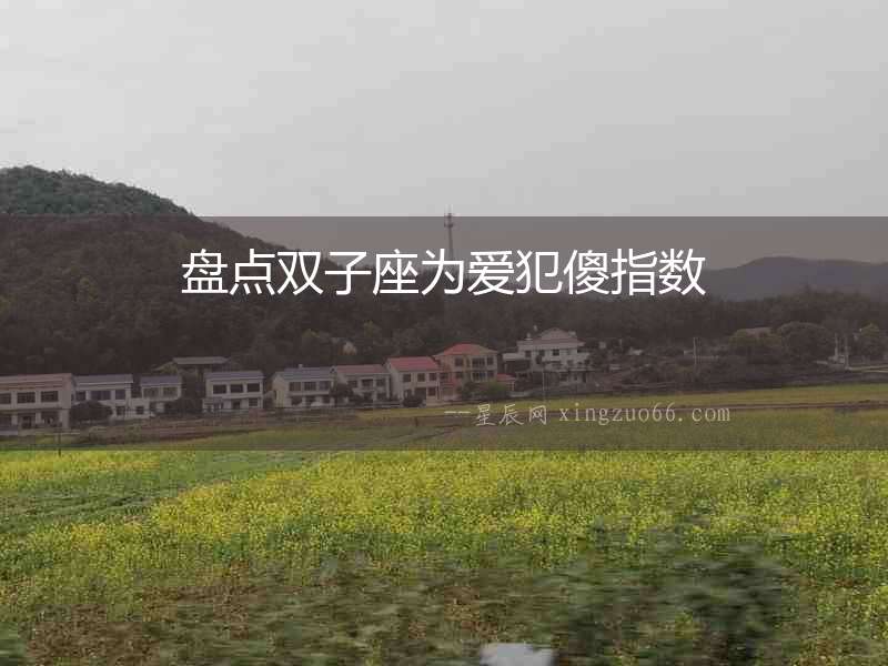 盤點雙子座為愛犯傻指數
