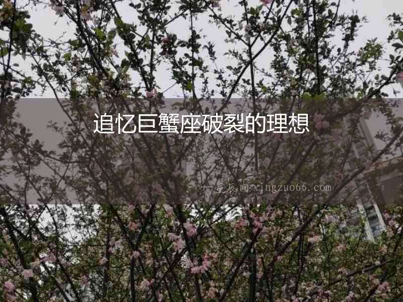 追憶巨蟹座破裂的理想