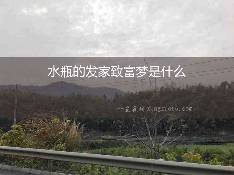 水瓶的發(fā)家致富夢(mèng)是什么